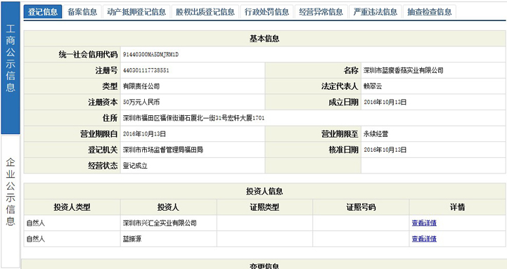 网络热词蓝瘦香菇被深圳公司注册为公司名